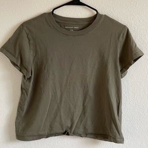 american eagle basic tee olive green